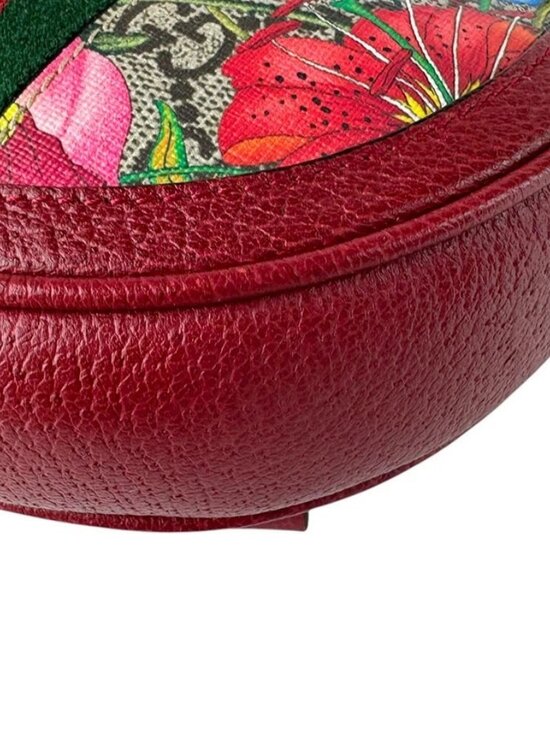 GUCCI GG Flora Backpack Red/Multicolor/Gold PVC/Leather/Metal main image 6